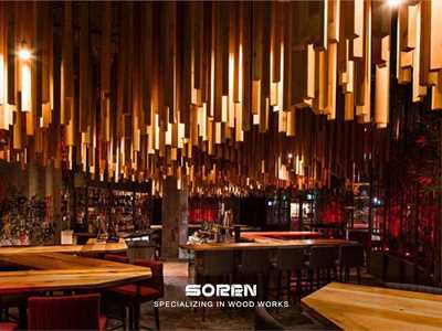 مدل دکوراسیون چوبی رستوران- جذاب، مدرن و خیره کننده